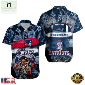 NFL New England Patriots Mascot Football Hawaiian Shirt