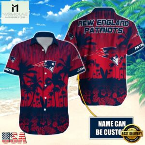NFL New England Patriots Vintage Style Custom Name Hawaiian Shirt