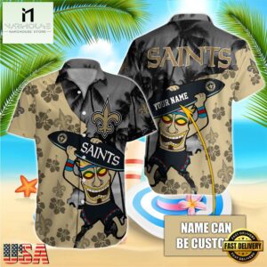 NFL New Orleans Saints Retro Custom Name Hawaiian Shirts