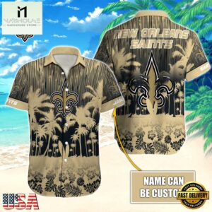 NFL New Orleans Saints Vintage Style Custom Name Hawaiian Shirt