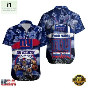 NFL New York Giants Mascot Football Hawaiian Shirt