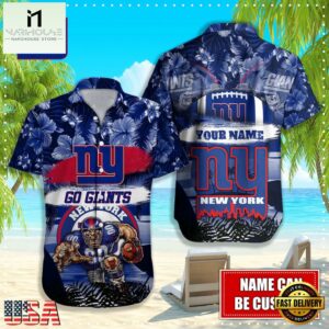 NFL New York Giants Mascot Football Hawaiian Shirt