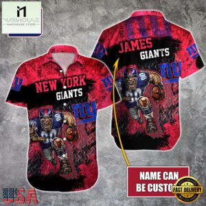NFL New York Giants Warrior Mascot Custom Name Hawaiian Shirt