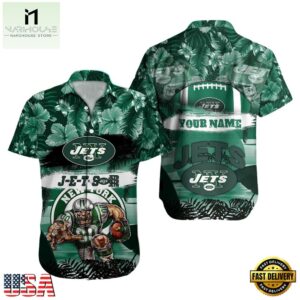 NFL New York Jets Mascot Football Hawaiian Shirt