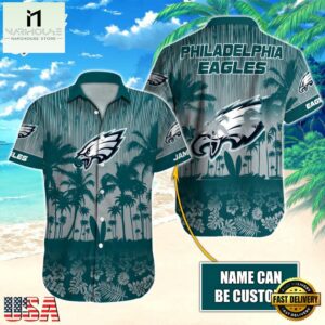 NFL Philadelphia Eagles Vintage Style Custom Name Hawaiian Shirt