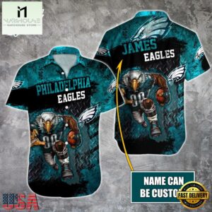 NFL Philadelphia Eagles Warrior Mascot Custom Name Hawaiian Shirt