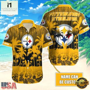 NFL Pittsburgh Steelers Vintage Style Custom Name Hawaiian Shirt