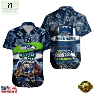 NFL Seattle Seahawks Mascot Football Hawaiian Shirt