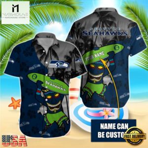 NFL Seattle Seahawks Retro Custom Name Hawaiian Shirts