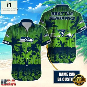 NFL Seattle Seahawks Vintage Style Custom Name Hawaiian Shirt