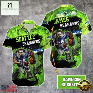 NFL Seattle Seahawks Warrior Mascot Custom Name Hawaiian Shirt