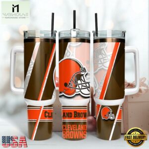 NFL Team Cleveland Browns Logo Tumbler 40Oz Handle