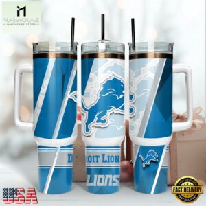 NFL Team Detroit Lions Logo Tumbler 40Oz Handle