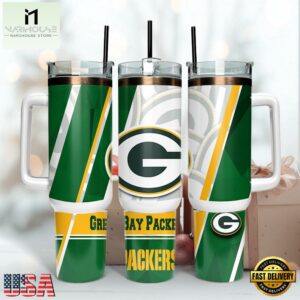 NFL Team Green Bay Packers Logo Tumbler 40Oz Handle