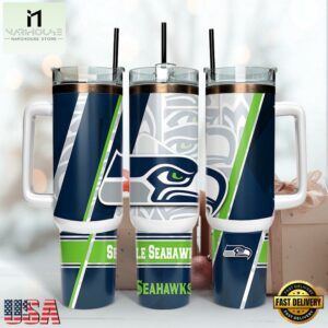 NFL Team Seattle Seahawks Logo Tumbler 40Oz Handle