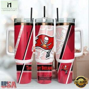 NFL Team Tampa Bay Buccaneers Logo Tumbler 40Oz Handle