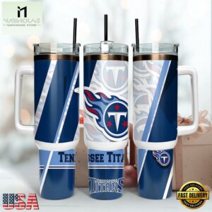 NFL Team Tennessee Titans Logo Tumbler 40Oz Handle