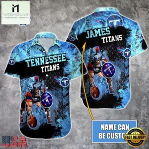 NFL Tennessee Titans Warrior Mascot Custom Name Hawaiian Shirt