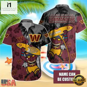 NFL Washington Commanders Retro Custom Name Hawaiian Shirts