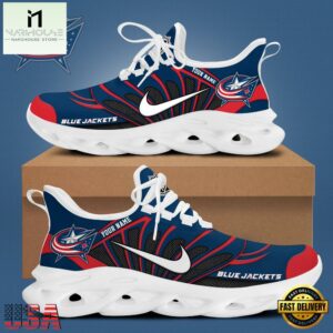 NHL Columbus Blue Jackets Hockey Logo Custom Name Max Soul Shoes