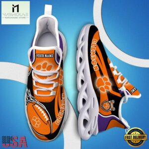 Custom Name Clemson Tigers NCAA Team Sport Max Soul Shoes