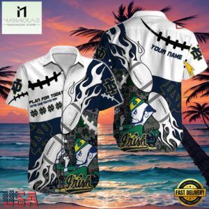 NCAA Custom Name Notre Dame Fighting Irish Hawaiian Shirt Man