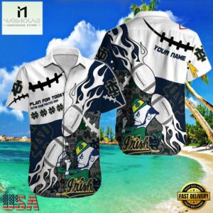 NCAA Custom Name Notre Dame Fighting Irish Hawaiian Shirt Man