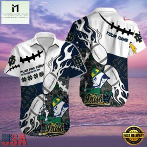 NCAA Custom Name Notre Dame Fighting Irish Hawaiian Shirt Man