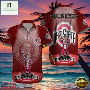 NCAA Custom Name Ohio State Buckeyes Hawaiian Shirt For Men And Women