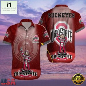NCAA Custom Name Ohio State Buckeyes Hawaiian Shirt For Men And Women
