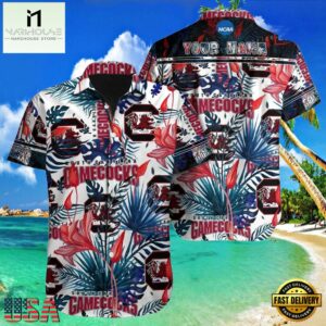 NCAA Custom Name South Carolina Gamecocks Hawaiian Shirt Man