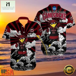 NCAA Custom Name South Carolina Gamecocks Hawaiian Shirt Outfit