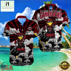 NCAA Custom Name South Carolina Gamecocks Hawaiian Shirt Outfit