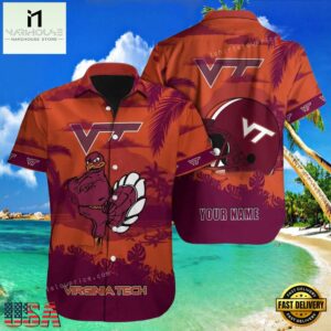 NCAA Custom Name Virginia Tech Hokies Hawaiian Shirt Cheap For Men Women