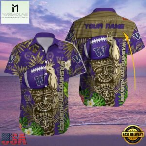 NCAA Custom Name Washington Huskies Hawaiian Shirt Cheap For Mens Womens