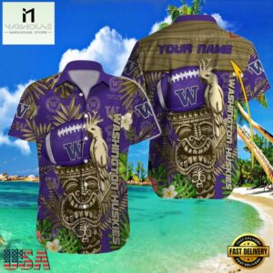NCAA Custom Name Washington Huskies Hawaiian Shirt Cheap For Mens Womens