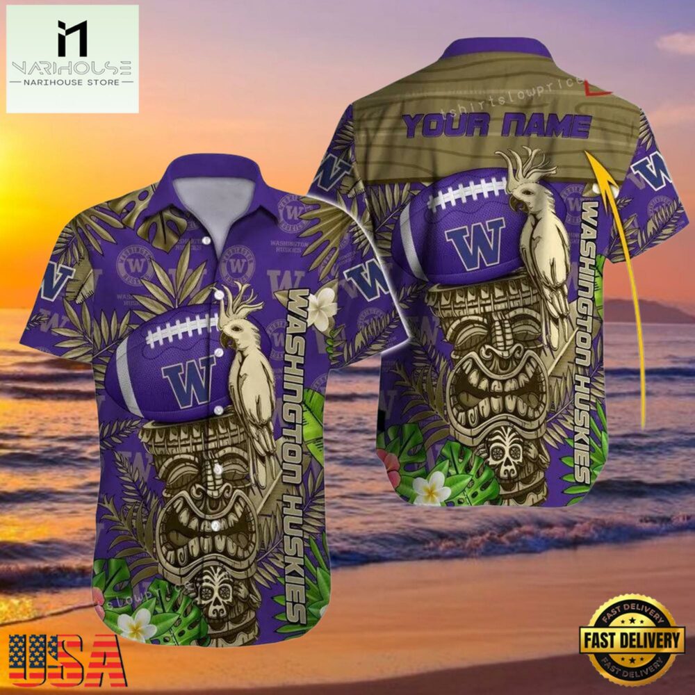 NCAA Custom Name Washington Huskies Hawaiian Shirt Cheap For Mens Womens