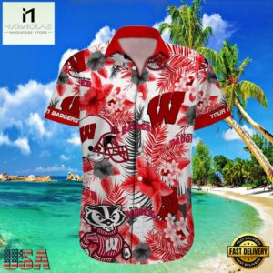 NCAA Custom Name Wisconsin Badgers Hawaiian Shirt Man