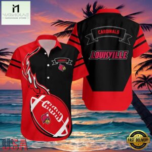 NCAA Louisville Cardinals Red Black Hawaiian Shirt