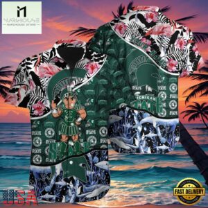 NCAA Michigan State Spartans Hawaiian Shirt 3D Print Personalized Cheap Button Up Hawaiian Shirt , Aloha Hawaiian Shirts 7 NCAA Michigan State Spartans Hawaiian Shirt 3D Print Personalized Cheap Button Up Hawaiian Shirt