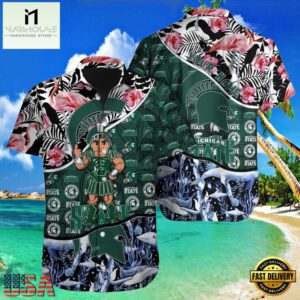 NCAA Michigan State Spartans Hawaiian Shirt 3D Print Personalized Cheap Button Up Hawaiian Shirt