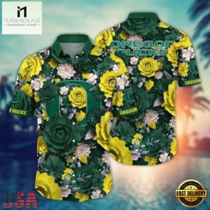 NCAA Oregon Ducks Flower Aloha Hawaiian Shirt