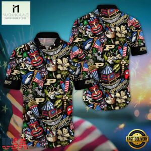 NCAA Purdue Boilermakers Aloha Flower Summer Hawaiian Shirt