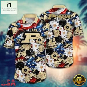 NCAA Purdue Boilermakers Flower Summer Hawaiian Shirt
