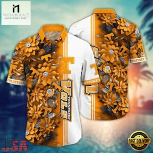 NCAA Tennessee Volunteers Flower Summer Button Hawaiian Shirt