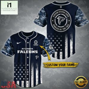 NFL Atlanta Falcons US Navy Forged By The Sea Custom Baseball Jersey