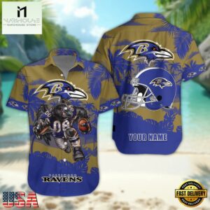 NFL Baltimore Ravens Football Mascot Summer Hawaiian Shirt
