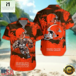 NFL Cleveland Browns Football Mascot Summer Hawaiian Shirt