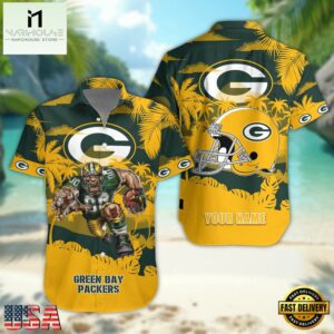 NFL Green Bay Packers Football Mascot Summer Hawaiian Shirt