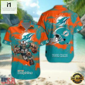 NFL Miami Dolphins Football Mascot Summer Hawaiian Shirt